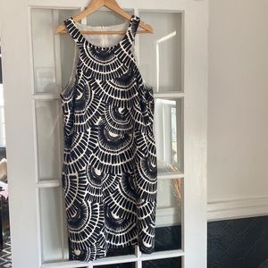 Trina Turk black and white print dress.
